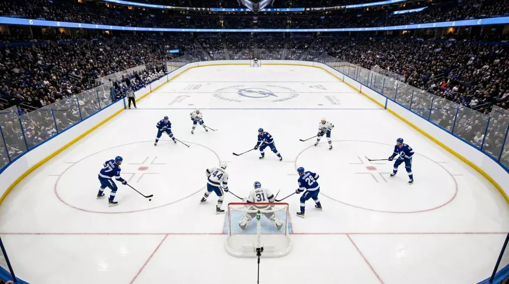 Situação de power play num jogo de hóquei no gelo da NHL com superioridade numérica no rinque